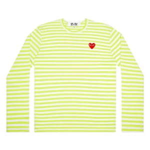 CDG Bright Striped Long Sleeve Green