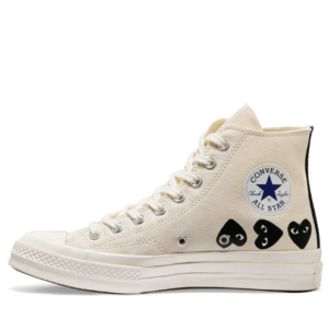 CDG Converse Multi Black Heart High Top (White)