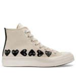 CDG Converse Multi Black Heart High Top (White)