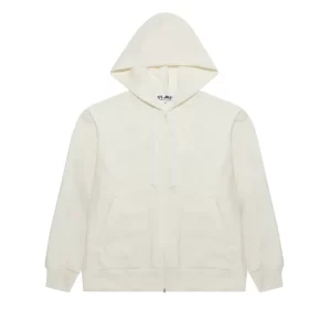 CDG Cream Color Zipper Hoodie