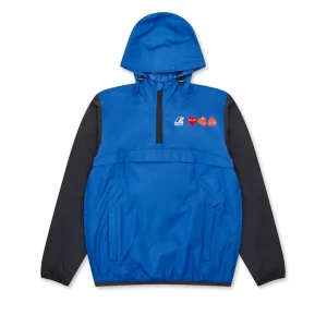 CDG K Way Half Zip Jacket Blue Black