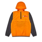 CDG K Way Half Zip Jacket Orange Black