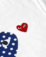 CDG Polka Dot Double Heart T Shirt