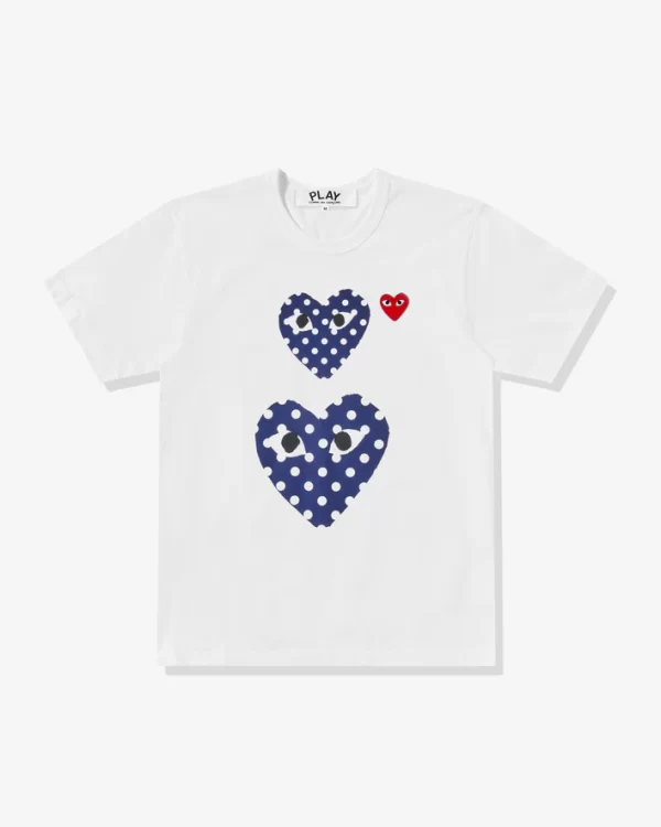 CDG Polka Dot Double Heart T Shirt