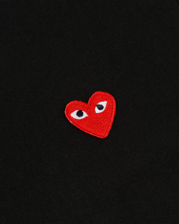 Unisex Reverse Red Heart Black T Shirt