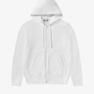 CDG White Color Zipper Hoodie