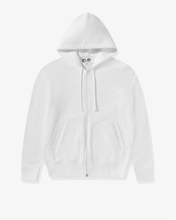 CDG White Color Zipper Hoodie