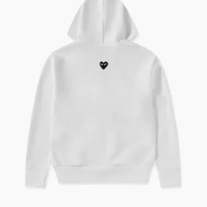 CDG White Color Zipper Hoodie