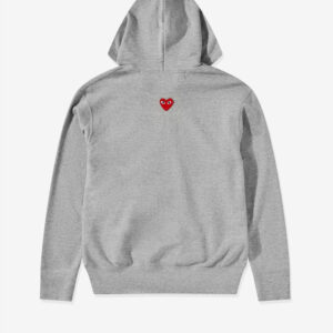 CDG Unisex Reverse Red Heart Zip Hooded Sweatshirt