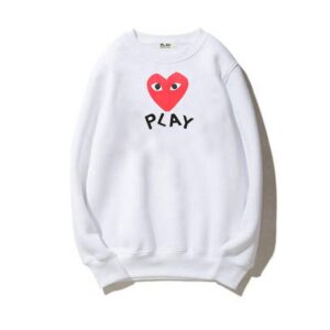 CDG Play Double Side Printed White Sweatshirt