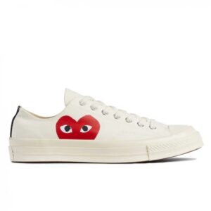 CDG CONVERSE BIG HEART LOW TOP WHITE