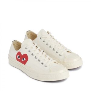 CDG CONVERSE BIG HEART LOW TOP WHITE