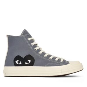 CDG CONVERSE BLACK HEART GREY HIGH TOP