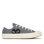 CDG CONVERSE BLACK HEART GREY LOW TOP