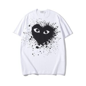 Comme Des Garcons Paint Heart White Shirt